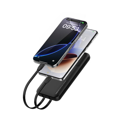 Recci RPB-P67 PD 20W Dijital LED Göstergeli Hızlı Şarj Özellikli Type-C ve Lightning Kablolu Powerbank 22.5W 10000mAh