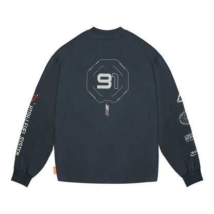 Skinarma Neptune Uzun Kollu Oversize Unisex Bisiklet Yaka Lacivert Sweatshirt