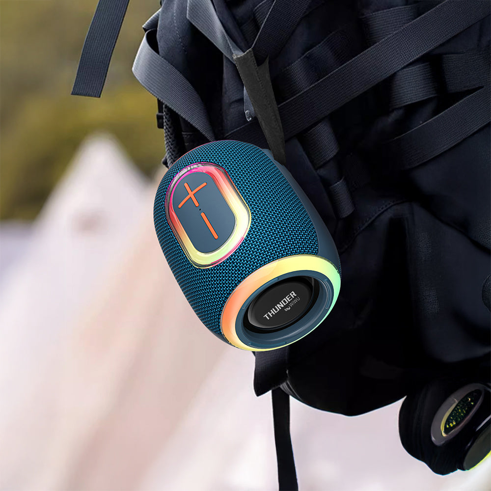 Wiwu H9 RGB Işıklı Askılı TWS Bluetooth Speaker Hoparlör v5.3 10W Mavi