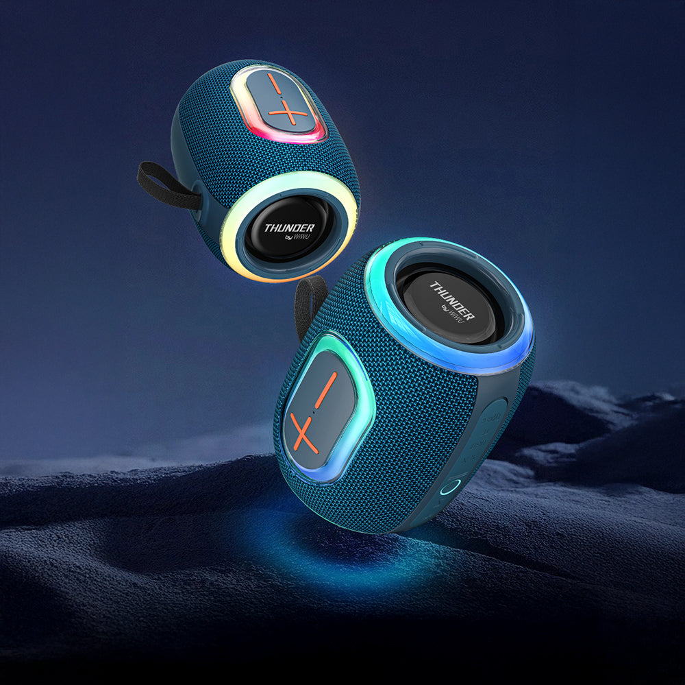 Wiwu H9 RGB Işıklı Askılı TWS Bluetooth Speaker Hoparlör v5.3 10W Mavi