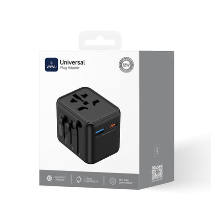 Wiwu Wi-UA012 Çoklu Universal TR/US/UK/AUS/EU Uyumlu Seyahat Şarj Adaptörü 12W